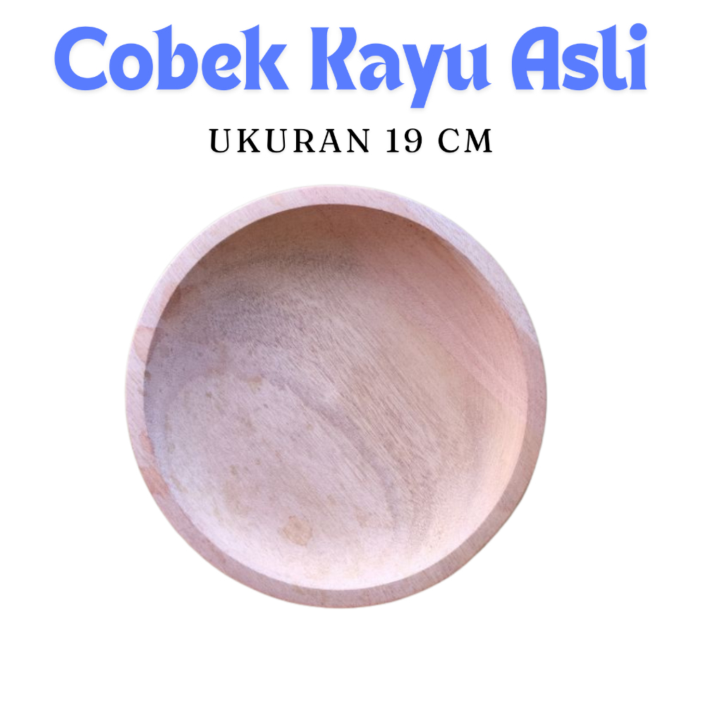 cobek coet kayu asli jumbo anti jamur warna transparan ukuran 19 Cm