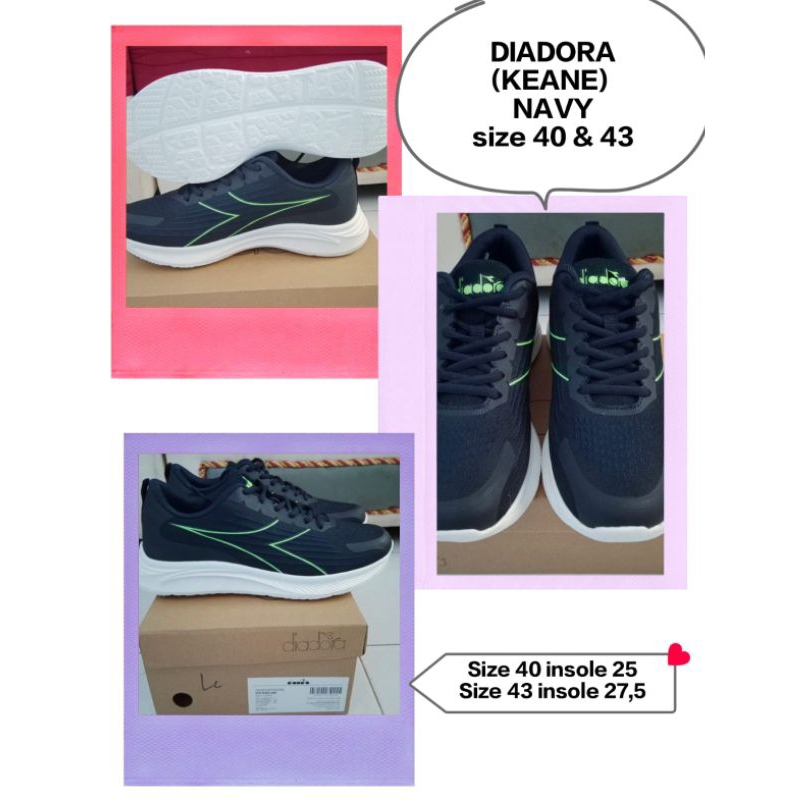 SEPATU DIADORA Keane , Size 40 & 43, Warna Navy. original Store