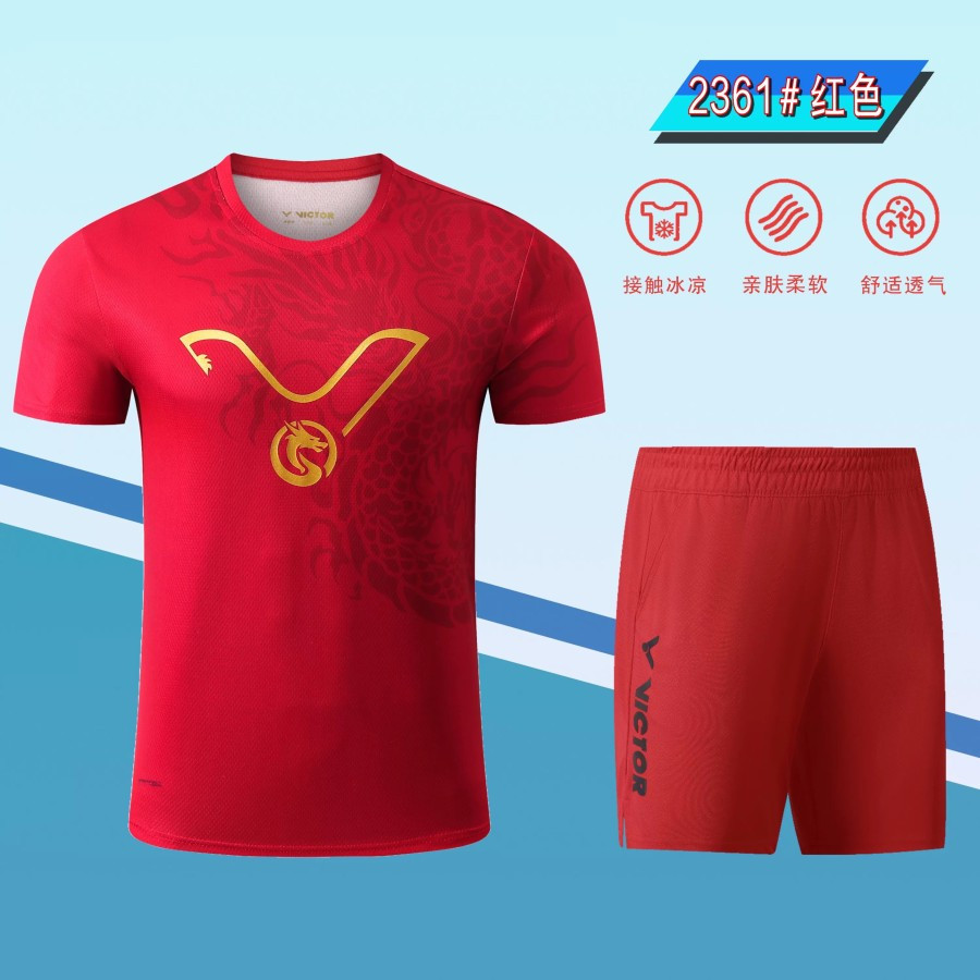 New Jersey Set Badminton Victory 2631 Men Baju Badminton