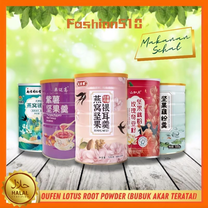 

READY STOCK (HALAL)500gr Oufen Lotus Root Powder Bubuk Akar Teratai Makanan Sehat DIET