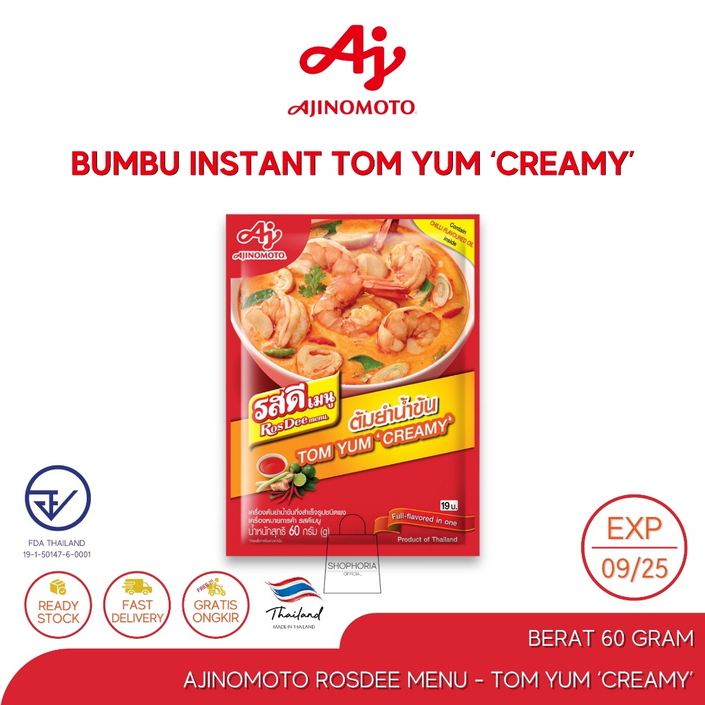 

Ajinomoto Bumbu Instant Tom Yum Creamy Soup 60Gram Thailand