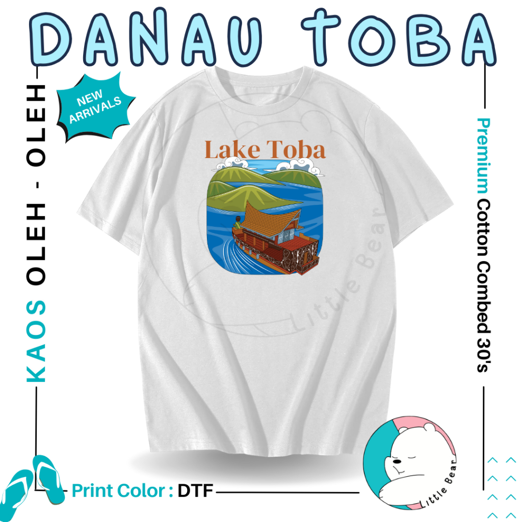 LITTLEBEAR KAOS OLEH - OLEH DANAU TOBA TSHIRT BAJU SOUVENIR DANAU TOBA TYPE 1