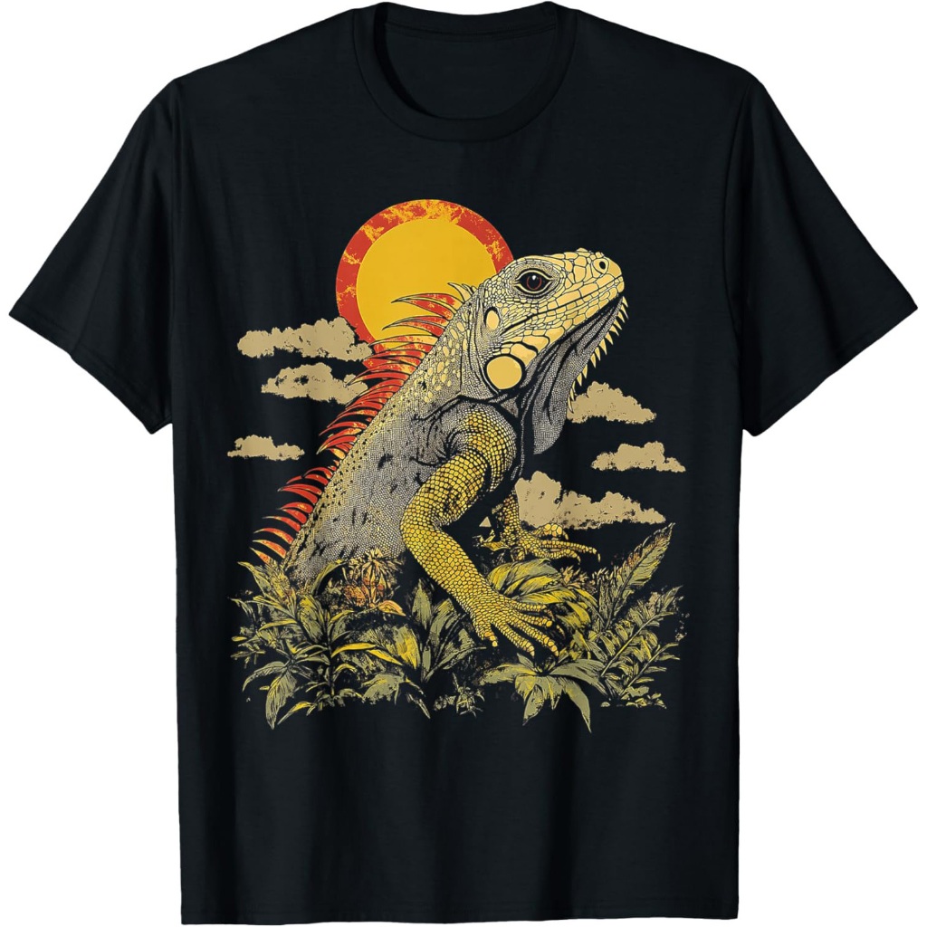 Ilustrasi Motif Hewan Iguana Kaos Iguana