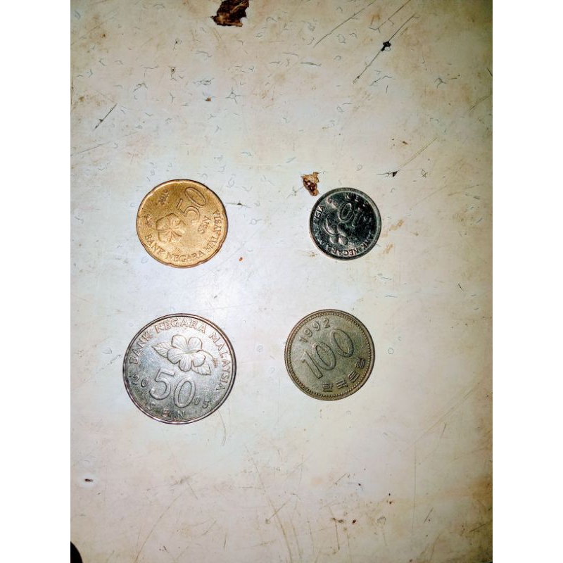 4 bh Uang Koin Lama Malaysia & Korea