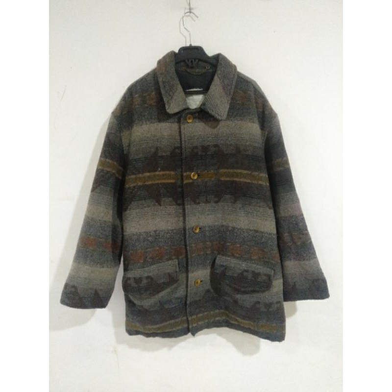 jaket tebal pria wol motif