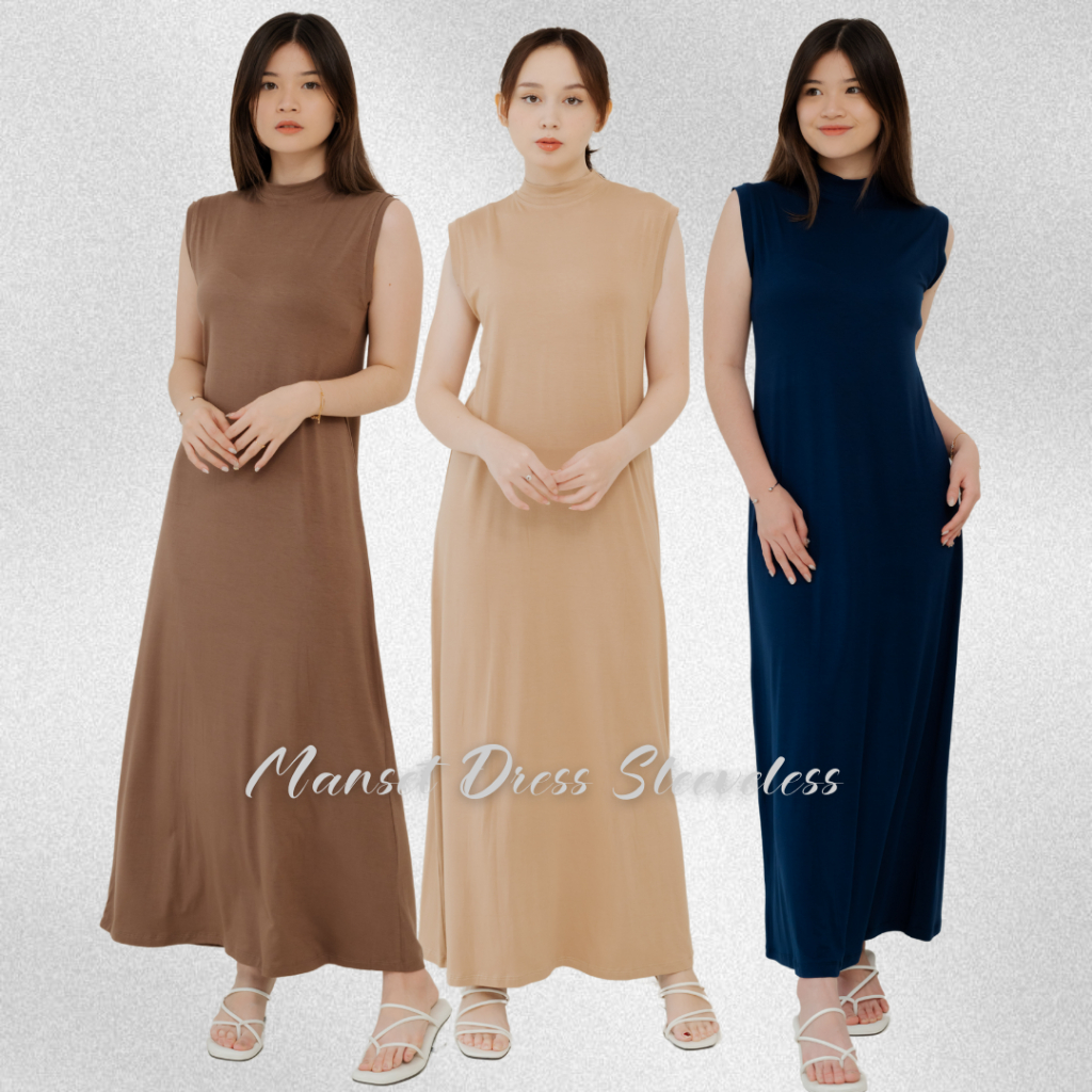 Fahima - Manset Dress Cotton Rayon Premium Tanpa Lengan (Manset Dress Sleeveless)