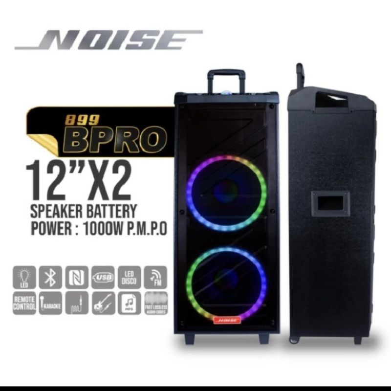 Speaker portable wireless Noise 899 B PRO original double 12inch
