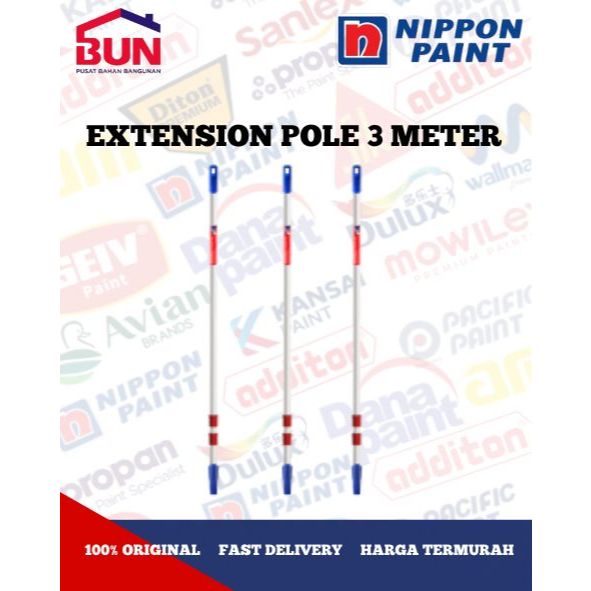 NIPPON PAINT EXTENSION POLE 1-3 METER / GAGANG ROLLER CAT TEMBOK / TONGKAT ROLL