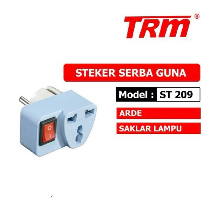 TRM ST-209 Colokan Over Steker Sambung Serbaguna + Saklar On Off TRM ST 209 SNI