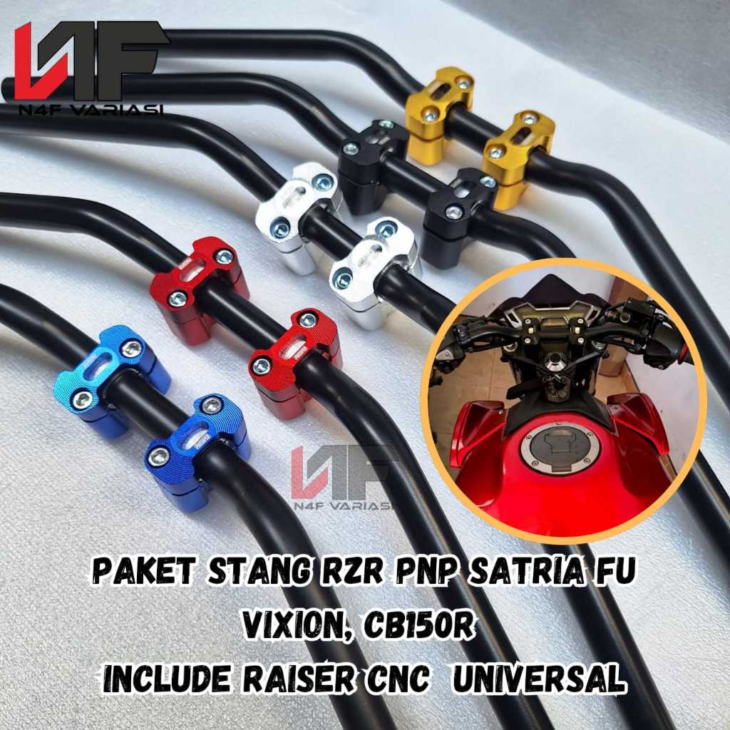 Paket Stang RZR Custom Balap Roadrace include Raiser CNC Universal Vixion CB150R Verza Tiger RX King