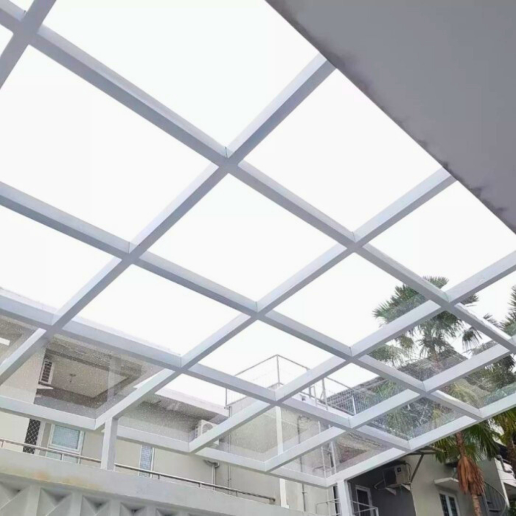 Kanopi atap solarflat 1.2mm rangka bajaringan surabaya