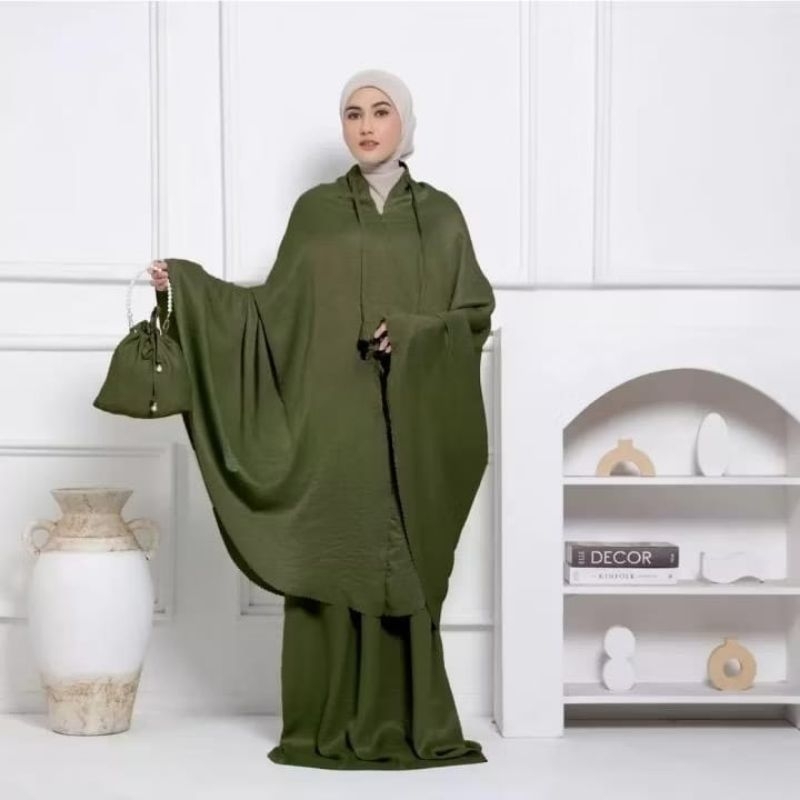 MUKENA SANTORINI LUXURY LASERCUT TAS MUTIARA