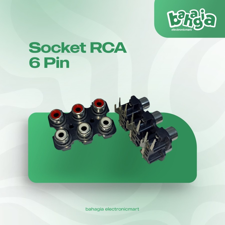 SOKET RCA AUDIO 6 PIN 6 LUBANG / SOCKET RCA 6 LUBANG