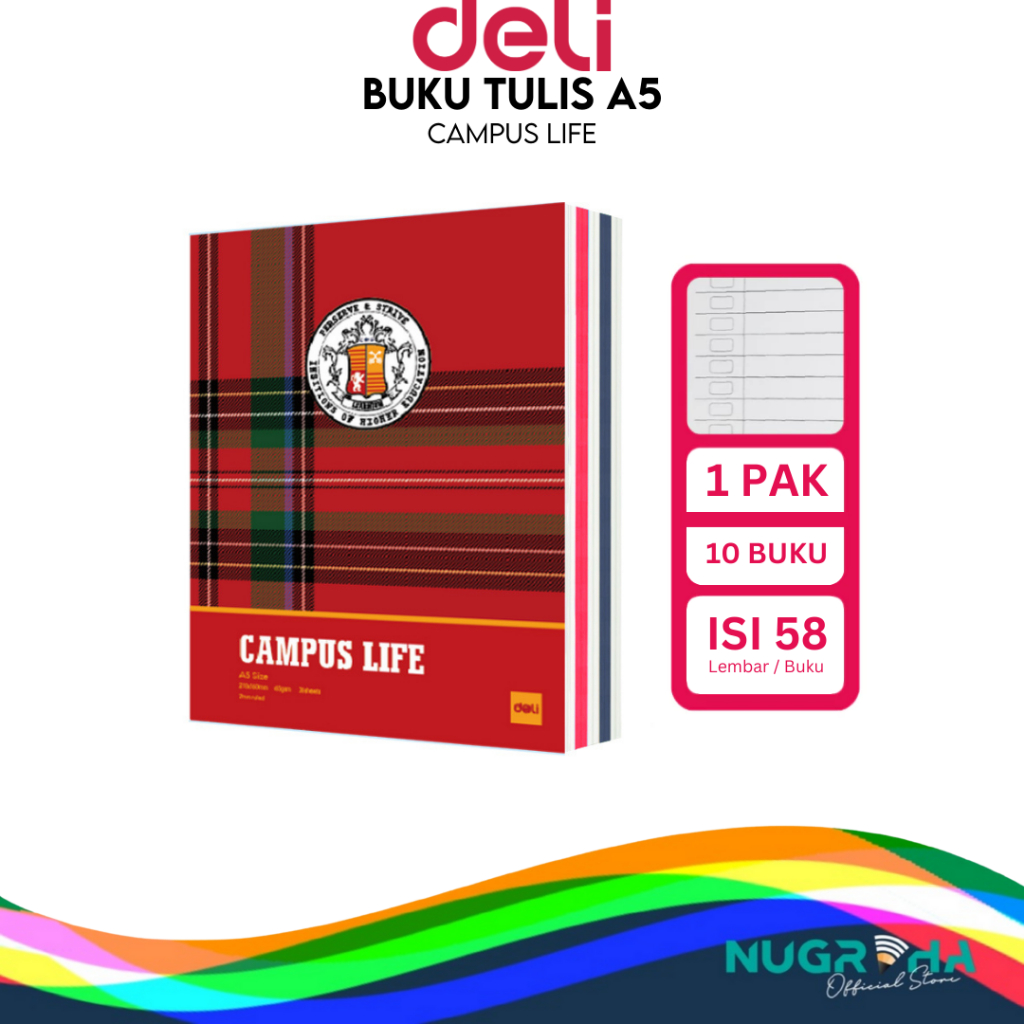 

2025 Buku Tulis Sekolah DELI 58 Lembar – Campus LIfe