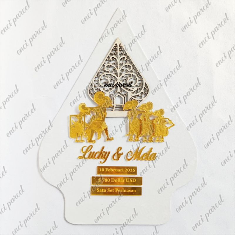 kode 234 set accessoris gunungan triplek wayang arjuna nakula sadewa yudhistira bima grafir kotak ta