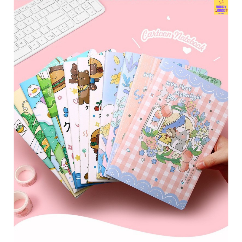 

Notebook B5 A5 1 set 4 pcs Buku Tulis tema cantik imut capybara bebek kucing beruang kelinci polos