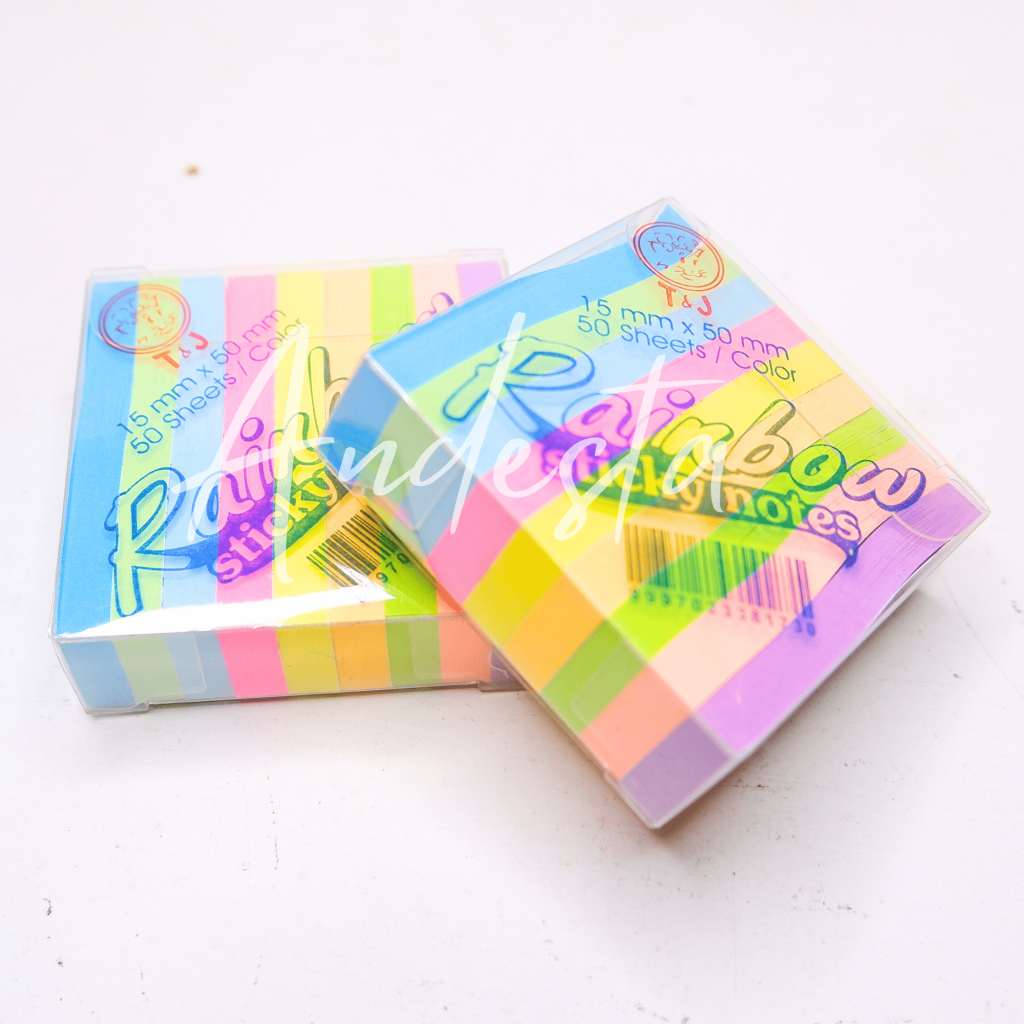 

[ T&J ] Sticky Notes Rainbow 15 x 50 mm (50 lembar)