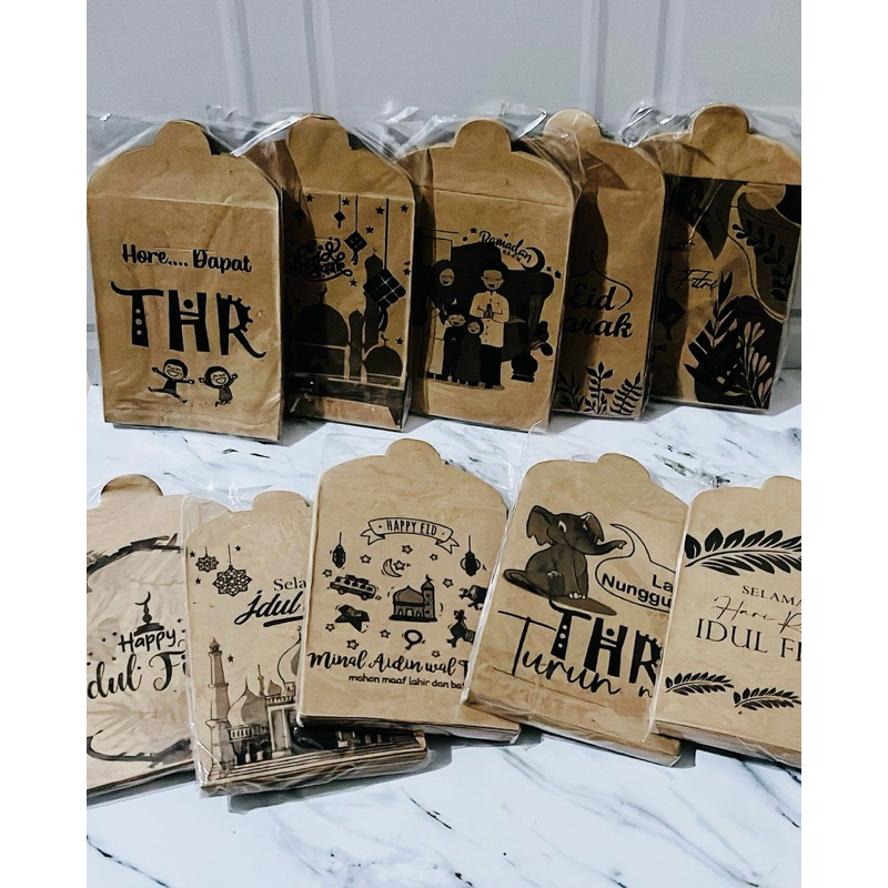 

Amplop/angpau lebaran rustik siap pakai 1 pack isi 10