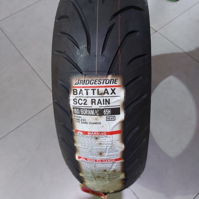 BAN LUAR MOTOR SC2 R RAIN BATTLAX UKURAN 160/60-14 TUBELESS TL TAHUN PRODUKSI 2024 | BAN DEPAN BELAK