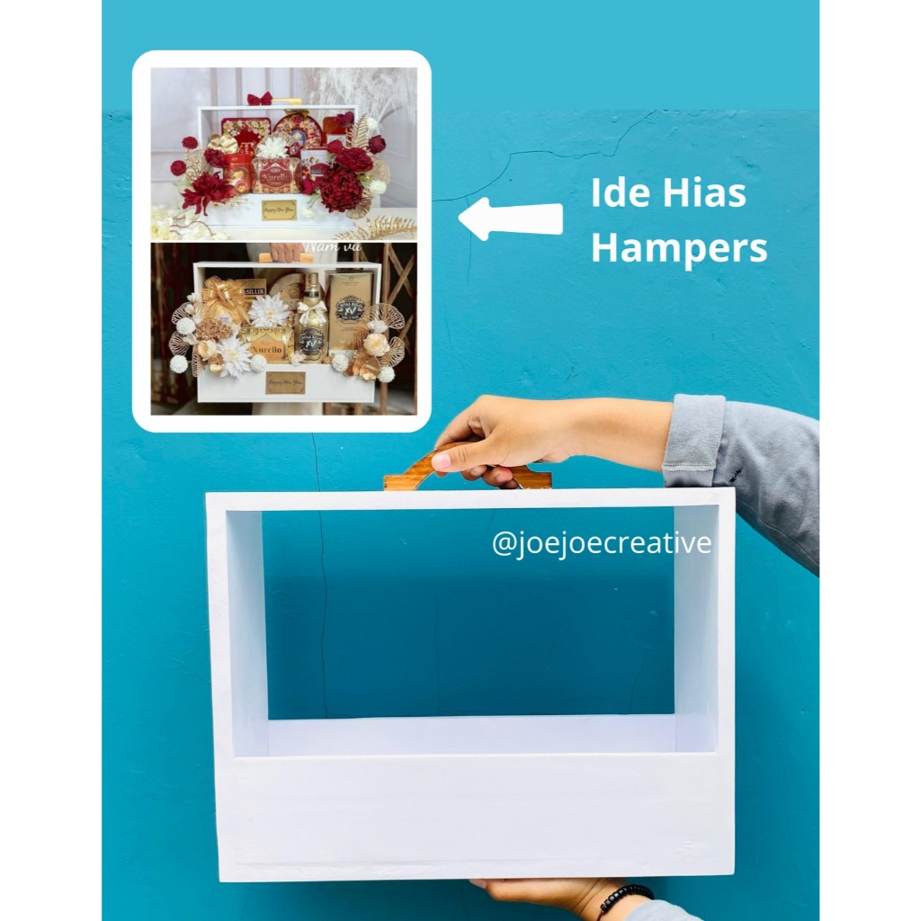 

Box Hampers Kayu warna putih/Box hantaran / Box premium
