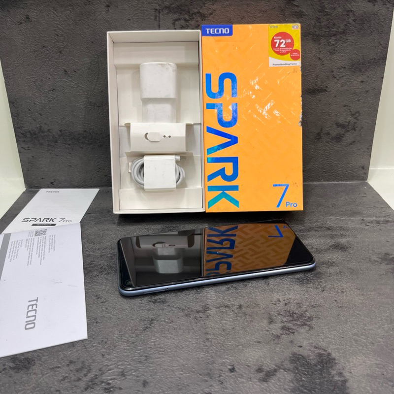 Tecno Spark 7 Pro 6/64gb Fullset Second Garansi Resmi