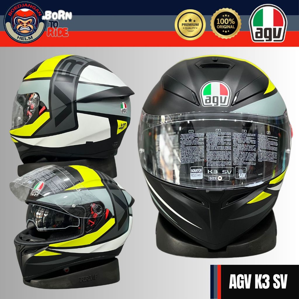 HELM AGV K3SV SPIN 46 - AGV K3-SV  FULL FACE - AGV K3 ORIGINAL AGV HELMETS