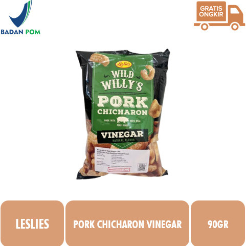 

Leslies Wild Willy Pork Chicharon Vinegar / Kerupuk Kulit Babi 90gr