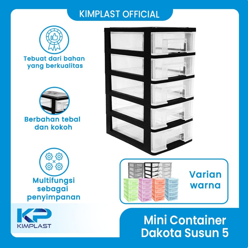 KIMPLAST Mini Container Dakota Susun 5/ Rak Mini Susun 5/ Rak Mini Serbaguna/ Rak Makeup Mini/ Rak E