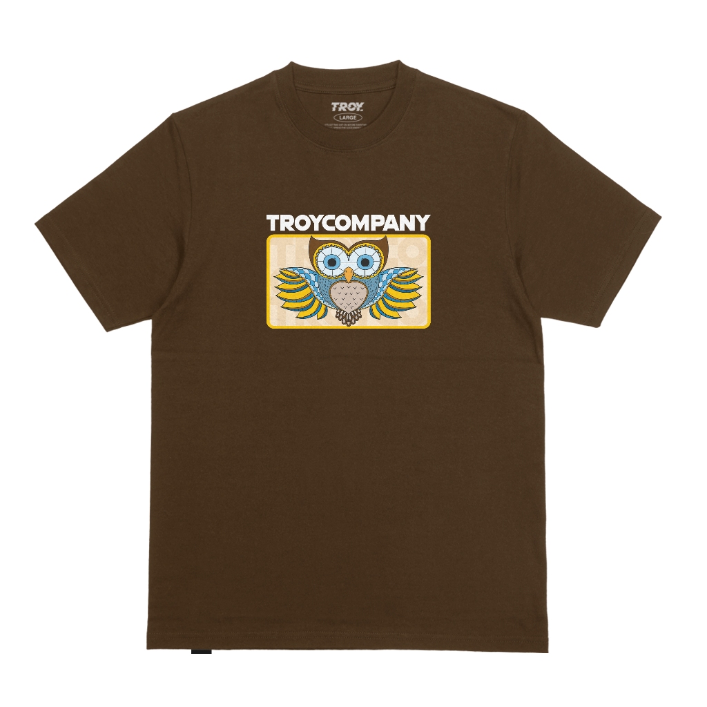 Troy Company Tshirt Toffee Owl Abstract - Kaos Lengan Pendek Kaos Coklat Toffee MTD 2955