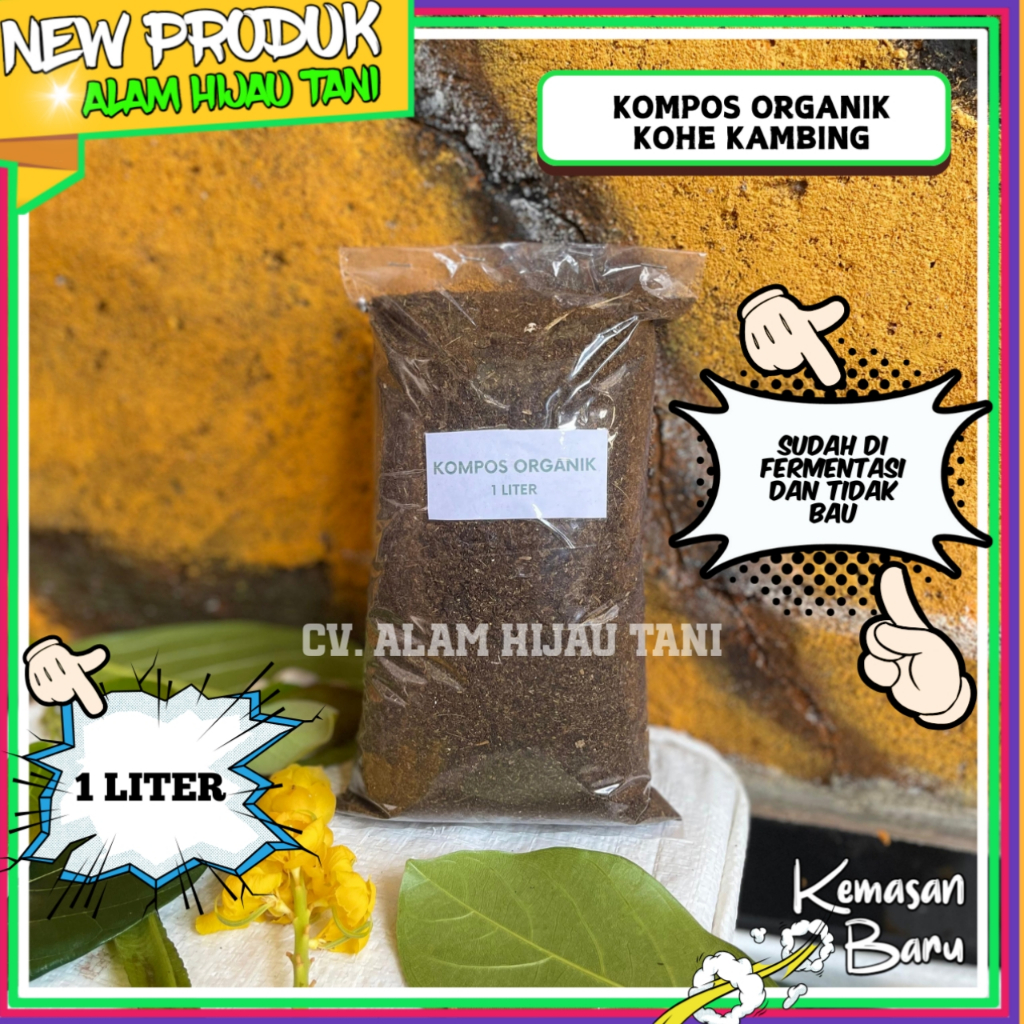 AHT - Kompos Organik 1 Liter Siap Pakai - Pupuk Kompos Organik Siap Pakai - Kompos Organik Kohe Kamb