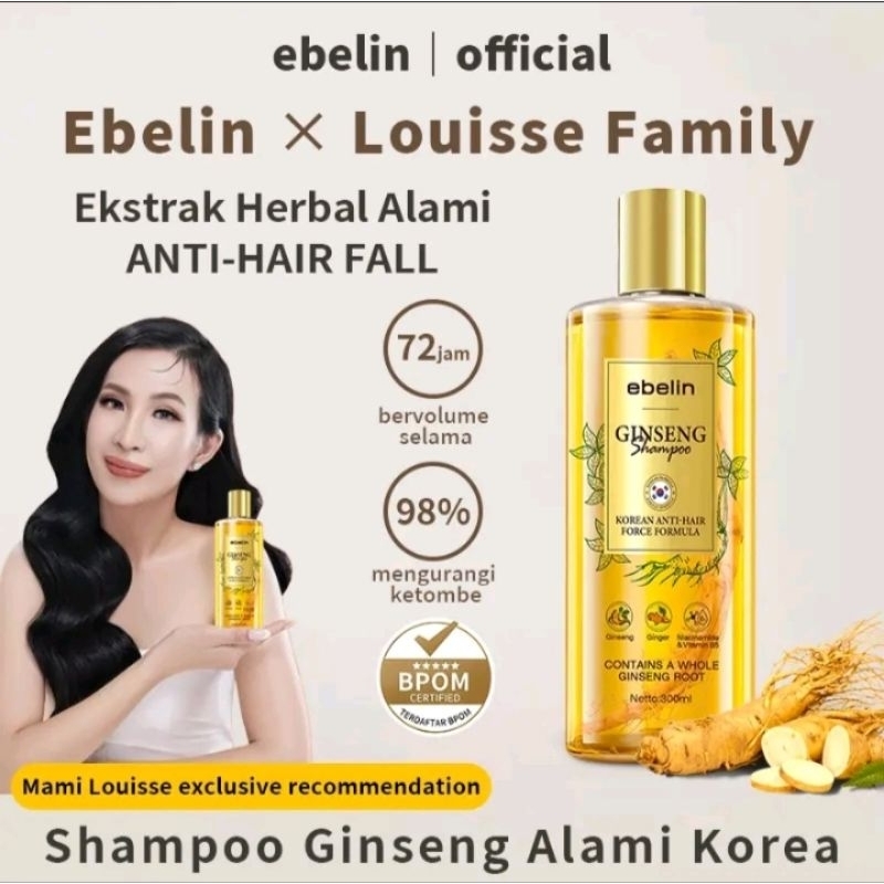 Shampo Ebelin Anti Hair Fall Shampoo Perawatan Rambut Rontok Ginseng Anti Ketombe COD