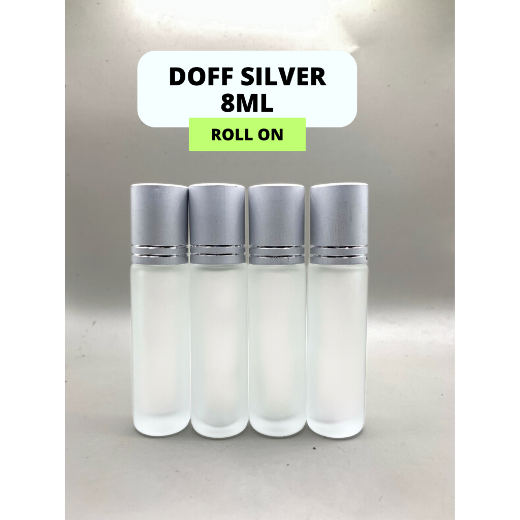 ( per pcs ) BOTOL ROLL ON DOFF 8 ML TUTUP SILVER