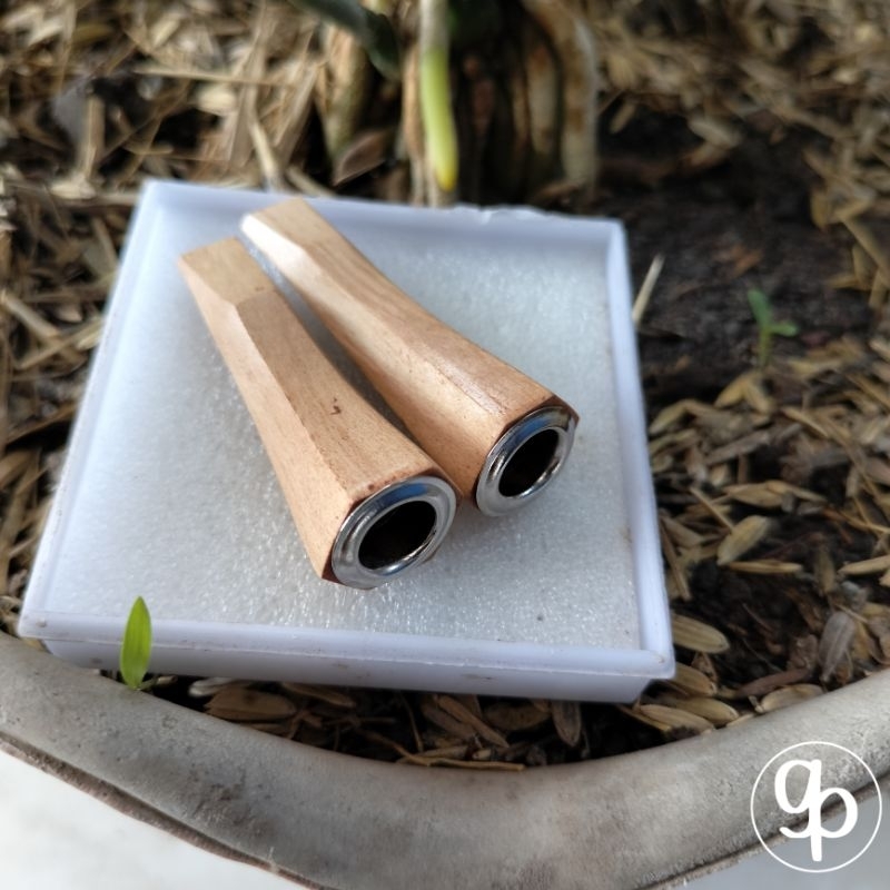 Pipa once / once cangklong / pipa rokok / padutan kayu kemuning segi enam