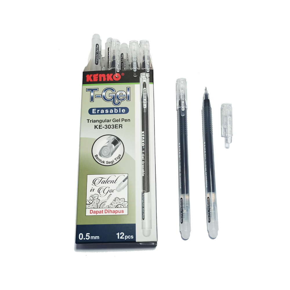 

ECER GELPEN ERASABLE T-GEL KENKO HITAM KE-303ER