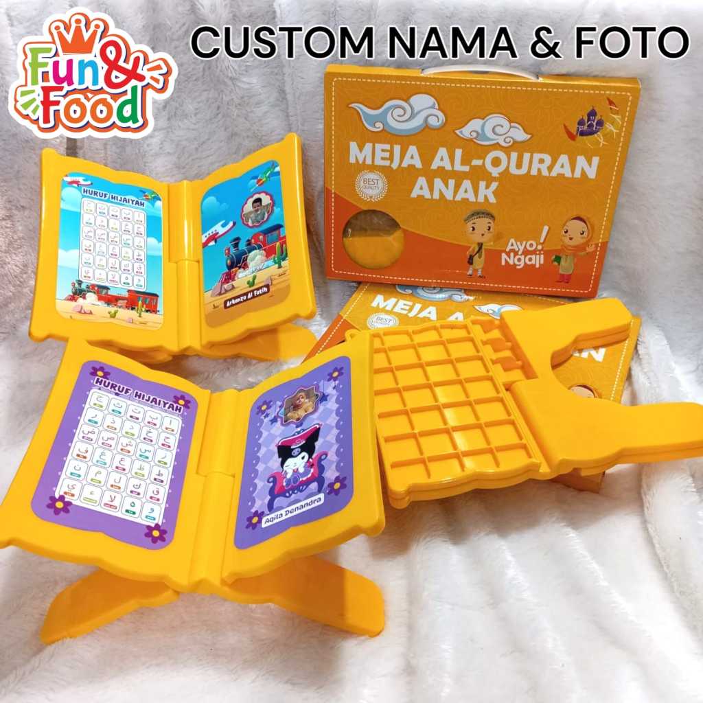Rekal Ngaji Anak Meja Alas Mengaji Lipat Custom Nama Anti Air TANPA PO / Meja Mengaji