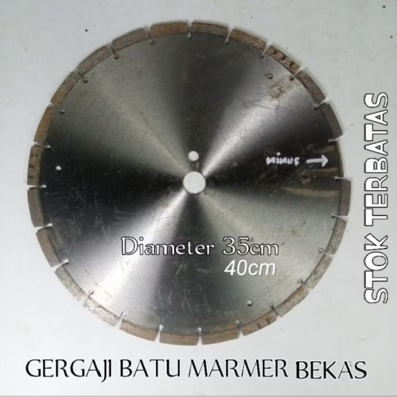 GERGAJI BATU MARMER BEKAS DIAMETER 35 CM STOK TERBATAS DAN Realpicture