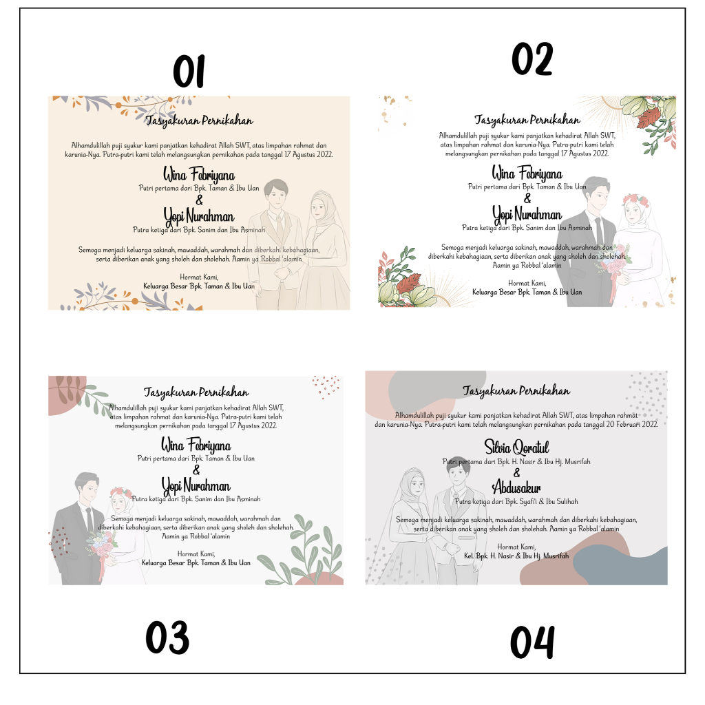 stiker syukuran pernikahan + syukuran setelah nikah + tsayakuran pernikahan + kartu ucapan nikah