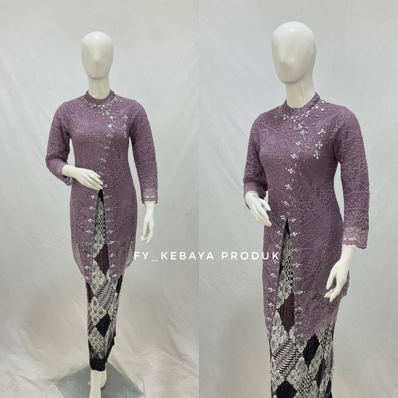 D3v Kebaya Modern tunik brokat Nagita kebaya wisuda bahan brokat kombinasi payet