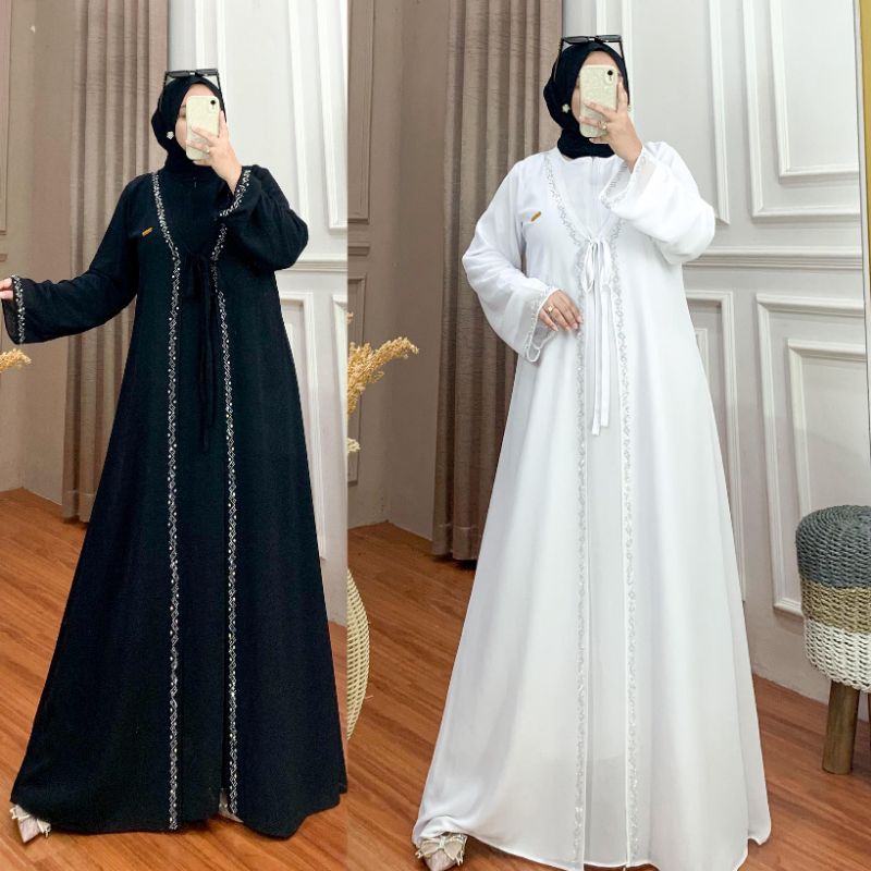 ABAYA FATIMAH CERUTY BABYDOLL FULLSWAROVSKI