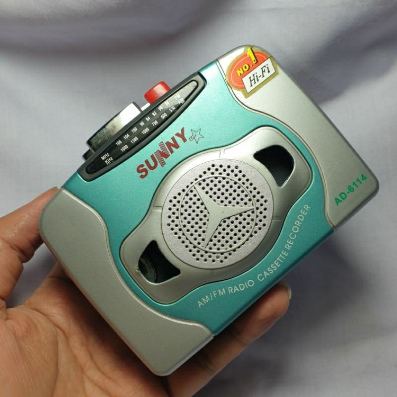 Walkman Sunny AD6114 Cassette Player Radio FM/AM Recording