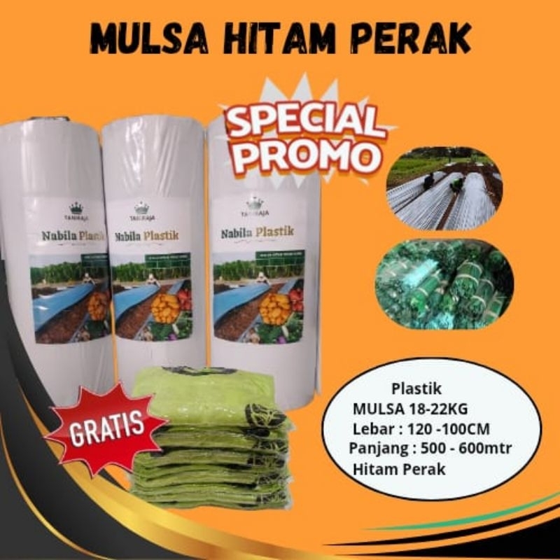 mulsa hitam perak kualitas super 50/100cm panjang 600meter