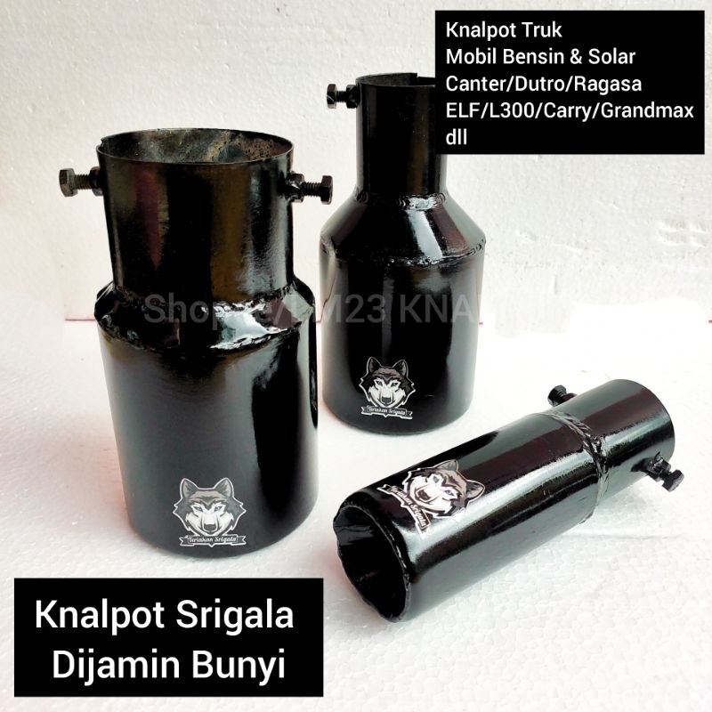 Knalpot Srigala Hitam Mobil Bensin Solar Truk bunyi Guk guk Model baud Knalpot Serigala Dutro Canter