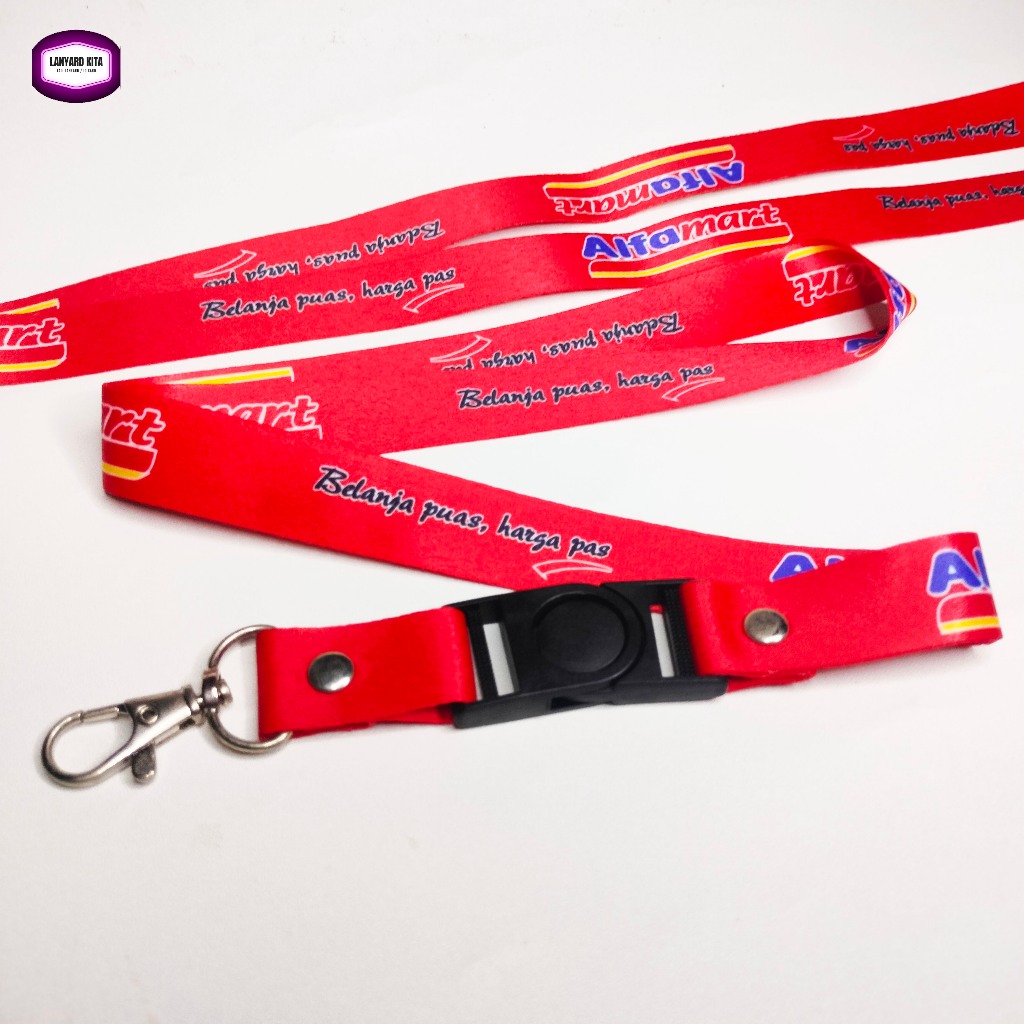 ALFAMART TALI LANYARD ID CARD SUBLIMASI PRINTING 2 CM BAHAN TISSUE