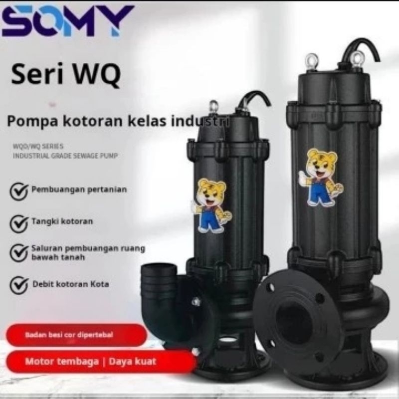 Pompa Celup SOMY 100WQ60-10-4KW 4"inchi 380v Pompa Air Kotor/Lumpur/limbah/Bersih