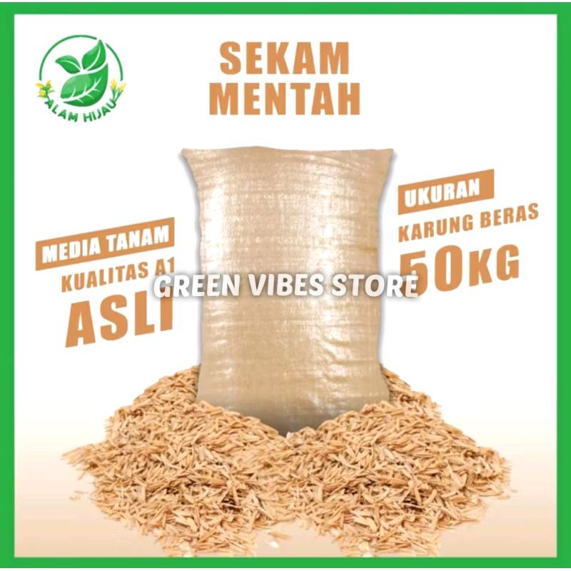 media tanam sekam mentah sekam padi 1 karung ukuran 50kg
