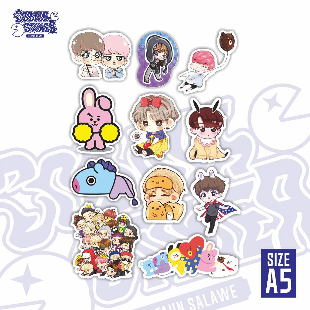

Stiker Waterproof Vinyl | Stiker Vinyl Laminasi Anti Air | Stiker Pack Costum | BTS #07