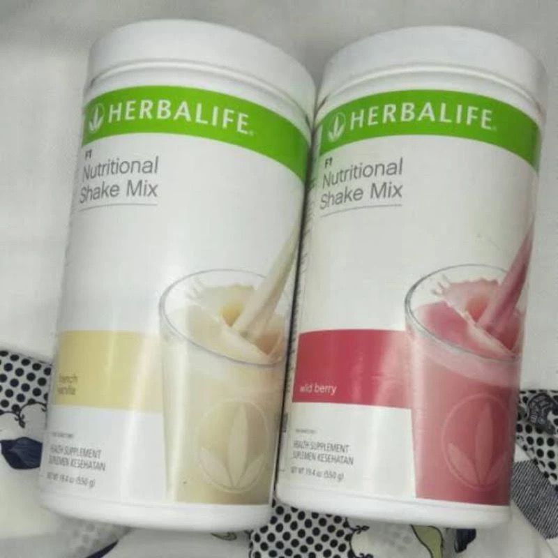 PAKET HEMAT 2 KALENG HERBALIFE FORMULA 1 SHAKE MIX- DIET DETOX RASA VANILA DAN WILD BERRY ORIGINAL B