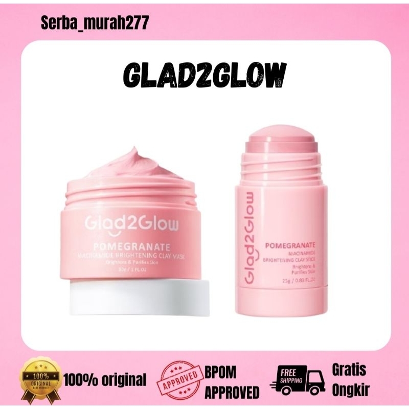 GLAD2GLOW Pomegranate Niacinamide Brightening Clay Mask | Clay Stick