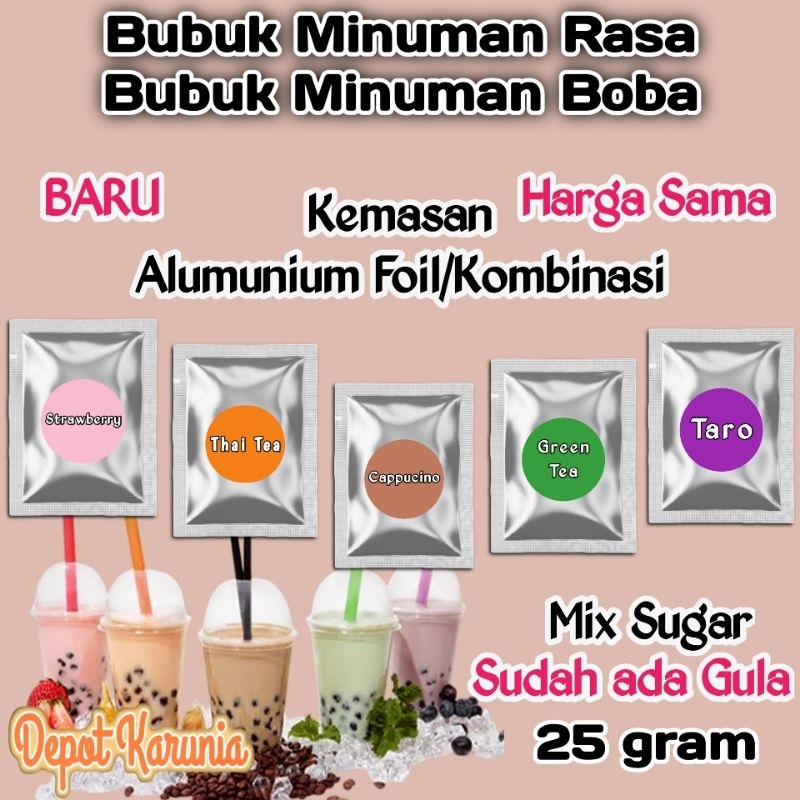 

Bubuk Minuman Rasa 25 gram Varian Kopi Teh Buah Reguler Serbuk Minuman Aneka Rasa Kopi 25gr