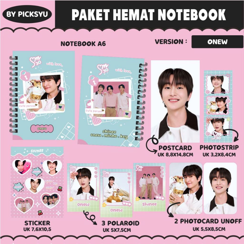 

[PACKING PAKAI BOX] PAKET NOTEBOOK 10K SHINEE - SM30 II HAMPERS KPOP II FREEBIES KONSER II FANKIT SHINEE